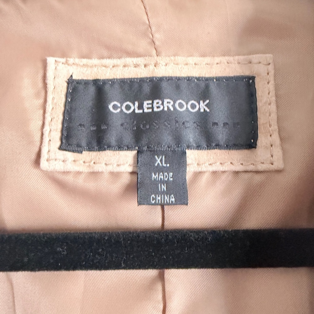Women's Tan Leather Suede Jacket - Picture 4 of 5